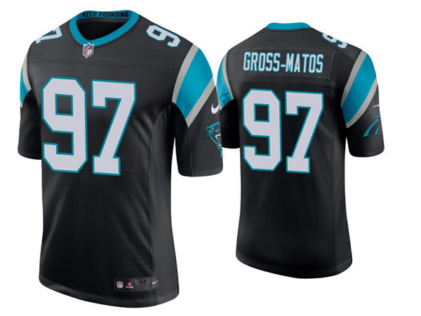 Men's Carolina Panthers #97 Yetur Gross-Matos Black Stitched Jersey